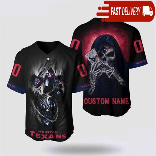 NFL Houston Texans Baseball Jersey Alchemy Grim Reaper Design Your Own Shirt - available at - sportfansshop.com