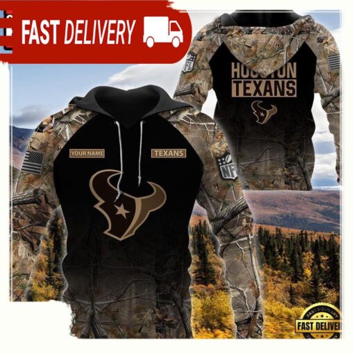 NFL Houston Texans Custom NameHunting Camo Hoodie - available at - sportfansshop.com