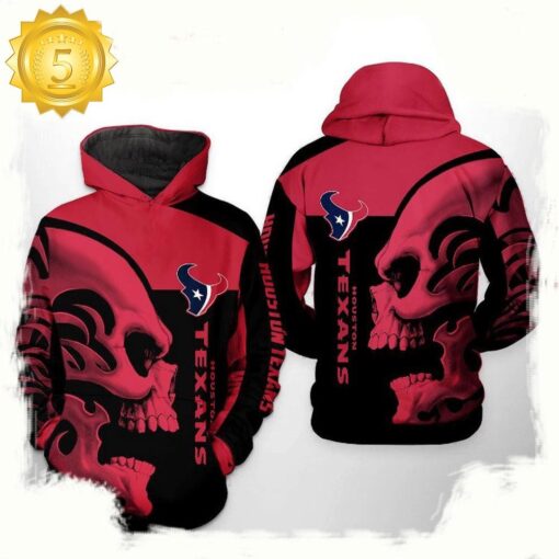 NFL Houston Texans Skull 3D Printed Hoodie Shirt - available at - sportfansshop.com