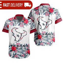 NFL Houston Texans Tropical Floral Hibiscus Hawaiian Shirt - available at - sportfansshop.com