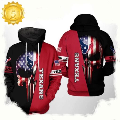 NFL Houston Texans US Flag Skull Team 3D Printed Hoodie Shirt - available at - sportfansshop.com