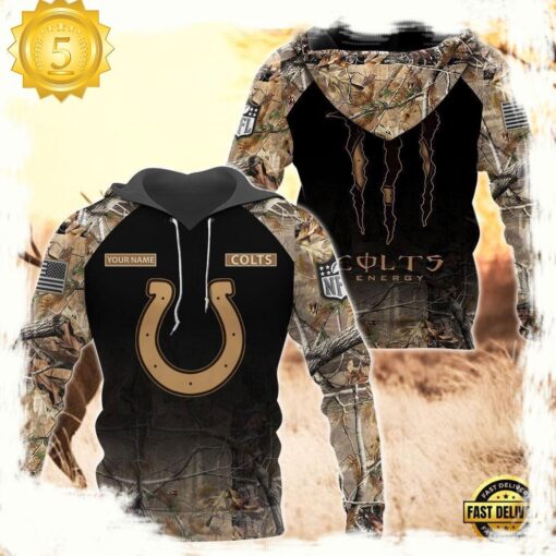 NFL Indianapolis Colts Custom Name Hoodie Camo Hunting - available at - sportfansshop.com