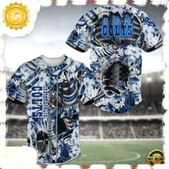 NFL Indianapolis Colts Flower Skeleton New Design Baseball Jersey Shirt - available at - sportfansshop.com