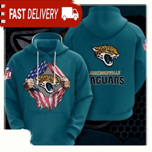 NFL Jacksonville Jaguars All Over Print Unisex Hoodie - available at - sportfansshop.com