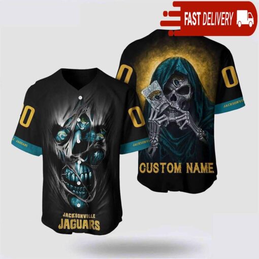 NFL Jacksonville Jaguars Baseball Jersey Alchemy Grim Reaper Design Your Own Shirt - available at - sportfansshop.com