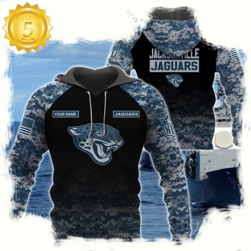 NFL Jacksonville Jaguars U.S. Navy NWU Camouflage Cutsom Name Hoodie - available at - sportfansshop.com