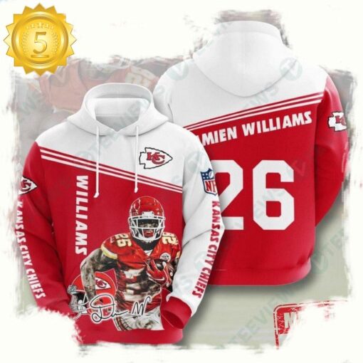 NFL Kansas City Chiefs Damien Williams Mens Sports Unisex Hoodies - available at - sportfansshop.com