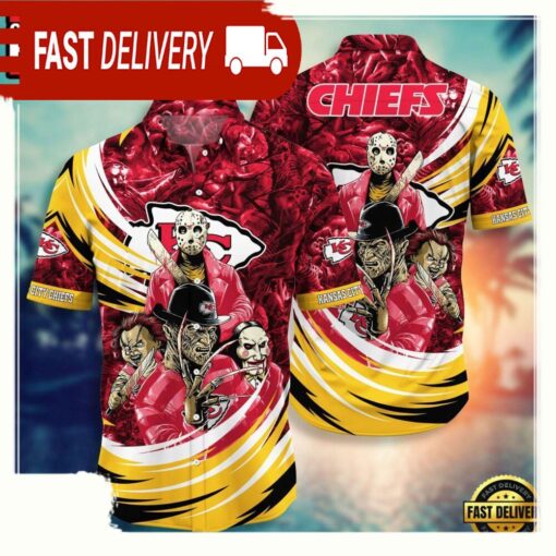 NFL Kansas City Chiefs Halloween Horror Movies Hawaiian Shirt For Men Women - available at - sportfansshop.com