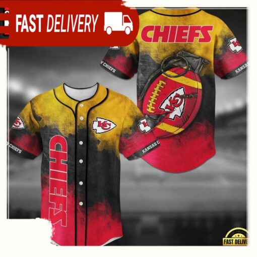 NFL Kansas City Chiefs New Design Baseball Jersey Shirt - available at - sportfansshop.com