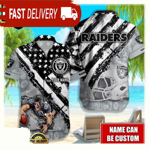 NFL Las Vegas Raiders American Flag custom Hawaiian Shirts For Men Women - available at - sportfansshop.com