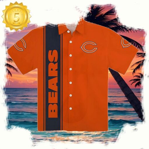 NFL Logo Chicago Bears Hawaiian Shirt Red - available at - sportfansshop.com