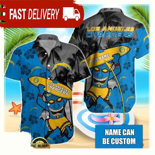 NFL Los Angeles Chargers Retro Custom Hawaiian Shirts For Men Women - available at - sportfansshop.com