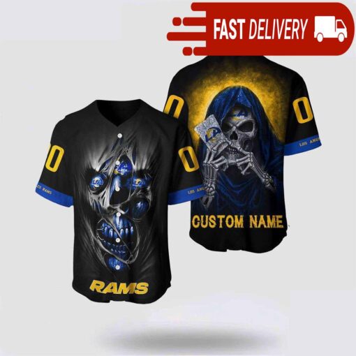 NFL Los Angeles Rams Baseball Jersey Alchemy Grim Reaper Design Your Own Shirt - available at - sportfansshop.com