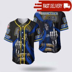 NFL Los Angeles Rams Grim Reaper Custom Name Baseball Jersey Gift for Your Squad - available at - sportfansshop.com