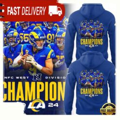 NFL Los Angeles Rams West Champions New Design 3D Hoodie - available at - sportfansshop.com