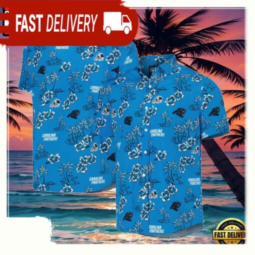 NFL Men’s Reyn Spooner Blue Carolina Panthers Hawaiian Shirt - available at - sportfansshop.com