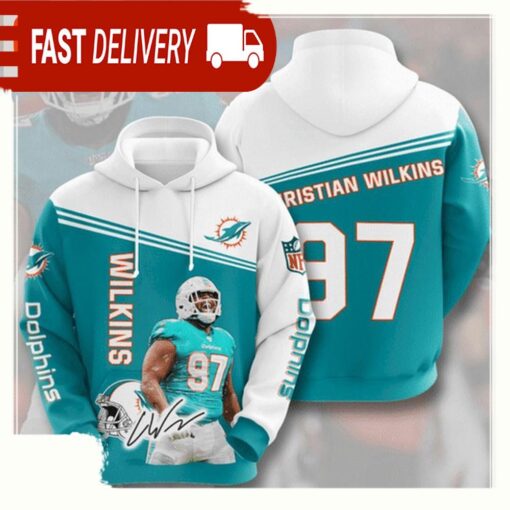 NFL Miami Dolphins All Over Print Unisex Hoodie Men Women - available at - sportfansshop.com