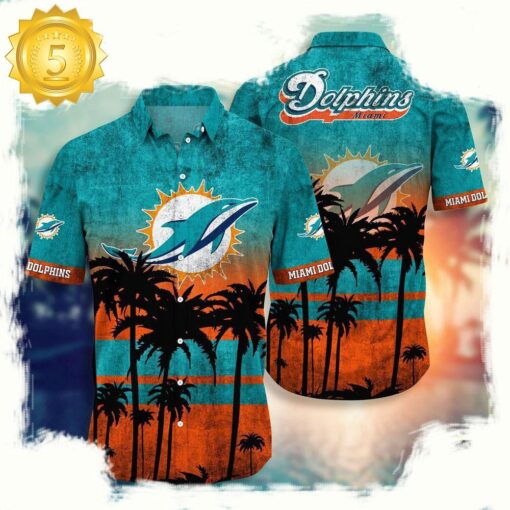 NFL Miami Dolphins Hawaiian Shirt - available at - sportfansshop.com