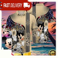 NFL Mickey Mouse Americana Playmaker New Orleans Saints Hawaiian Shirt - available at - sportfansshop.com