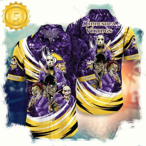 NFL Minnesota Vikings Halloween Horror Movies Hawaiian Shirt For Men Women - available at - sportfansshop.com