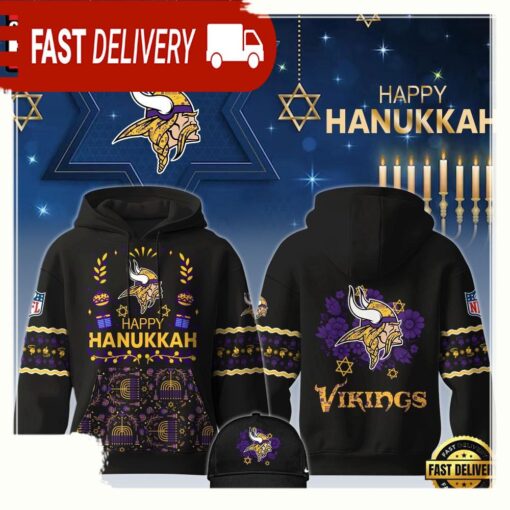 NFL Minnesota Vikings Hanukkah New Design 3D Hoodie - available at - sportfansshop.com