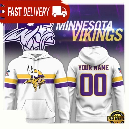 NFL Minnesota Vikings OnWhite Custom New Design 3D Hoodie - available at - sportfansshop.com