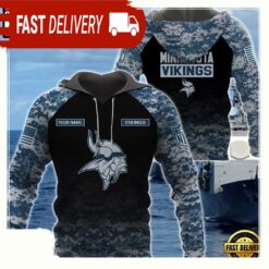 NFL Minnesota Vikings U.S. Navy NWU Camouflage Cutsom Name Hoodie - available at - sportfansshop.com