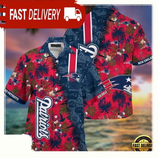 NFL New England Patriots Football Aloha Hawaiian Shirt - available at - sportfansshop.com