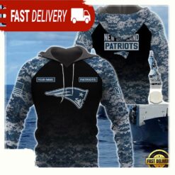 NFL New England Patriots U.S. Navy NWU Camouflage Cutsom Name Hoodie - available at - sportfansshop.com