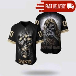 NFL New Orleans Saints Baseball Jersey Alchemy Grim Reaper Design Your Own Shirt - available at - sportfansshop.com