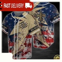 NFL New Orleans Saints Logo New Design Baseball Jersey Shirt - available at - sportfansshop.com