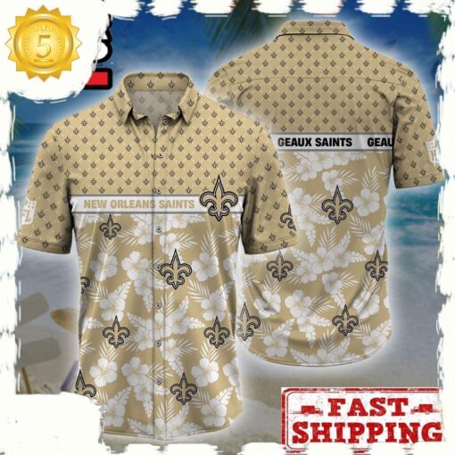 NFL New Orleans Saints Palm Leaves New Design Hawaiian Shirt - available at - sportfansshop.com