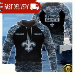 NFL New Orleans Saints U.S. Navy NWU Camouflage Cutsom Name Hoodie - available at - sportfansshop.com