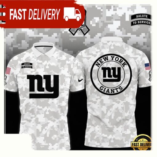 NFL New York Giants Camo 2025 Salute to Service Polo Shirt - available at - sportfansshop.com