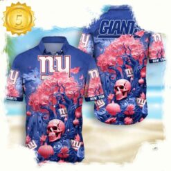 NFL New York Giants Skull Pumpkin Hawaiian Shirt For Men Women - available at - sportfansshop.com