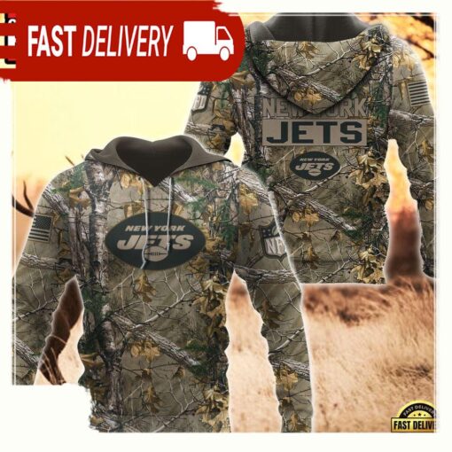 NFL New York Jets Hunting Camo 3D Hoodies - available at - sportfansshop.com