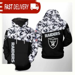 NFL Oakland Raiders Camo Veteran Team All Over Print Unisex Hoodie - available at - sportfansshop.com