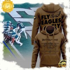 NFL Philadelphia Eagles Brotherly Shove Salute To Service New Design 3D Hoodie - available at - sportfansshop.com