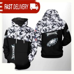 NFL Philadelphia Eagles Camo Veteran Team All Over Print Unisex Hoodie - available at - sportfansshop.com