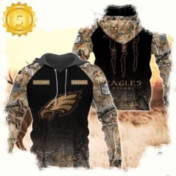 NFL Philadelphia Eagles Custom Name Hoodie Camo Hunting - available at - sportfansshop.com