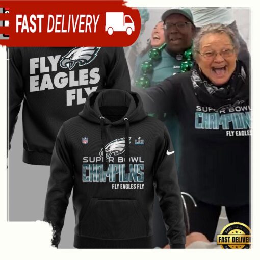 NFL Philadelphia Eagles Super Bowl Champions Fly Eagles Fly New Design 3D Hoodie - available at - sportfansshop.com