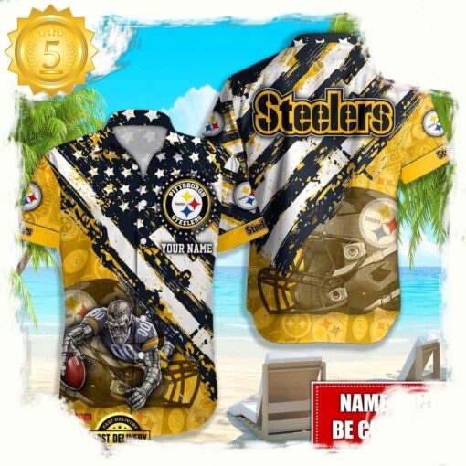 NFL Pittsburgh Steelers American Flag custom Hawaiian Shirts For Men Women - available at - sportfansshop.com