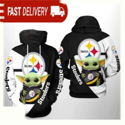 NFL Pittsburgh Steelers Baby Yoda Team All Over Print Unisex Hoodie - available at - sportfansshop.com