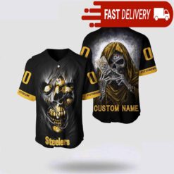 NFL Pittsburgh Steelers Baseball Jersey Alchemy Grim Reaper Design Your Own Shirt - available at - sportfansshop.com