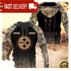 NFL Pittsburgh Steelers Custom Name Hoodie Camo Hunting - available at - sportfansshop.com