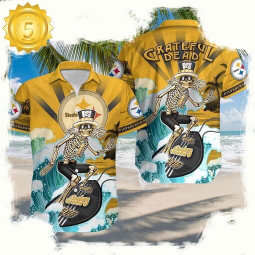 NFL Pittsburgh Steelers Grateful Dead Unisex Hawaiian Shirt - available at - sportfansshop.com