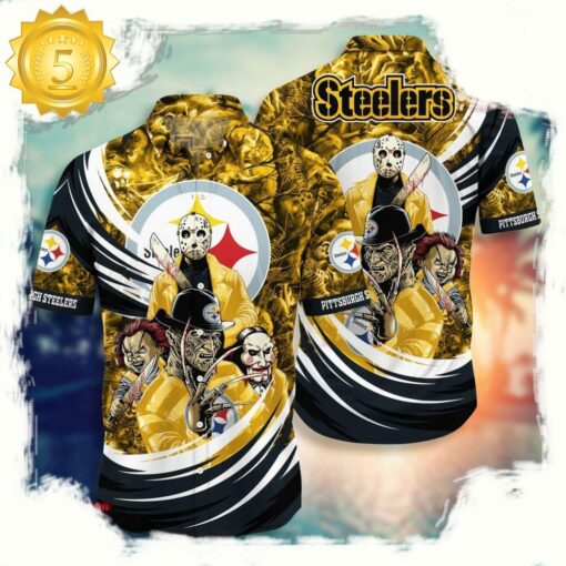 NFL Pittsburgh Steelers Halloween Horror Movies Hawaiian Shirt For Men Women - available at - sportfansshop.com