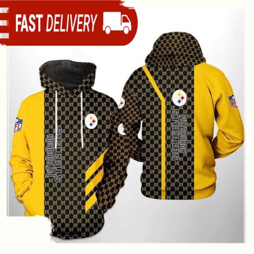 NFL Pittsburgh Steelers Team Pattern Mix All Over Print Unisex Hoodie - available at - sportfansshop.com