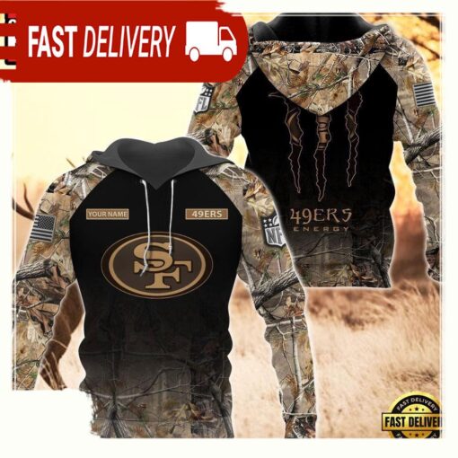 NFL San Francisco ers Custom Name Hoodie Camo Hunting - available at - sportfansshop.com