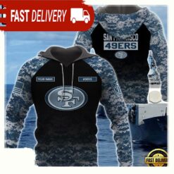 NFL San Francisco ers U.S. Navy NWU Camouflage Cutsom Name Hoodie - available at - sportfansshop.com